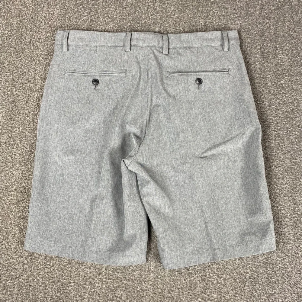 New Greg Norman Mens Golf Shorts 34 Grey Stretch Performance Flat‎ Front Active